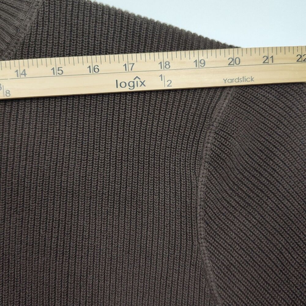 VTG Eddie‎ Bauer 1/4-zip men's pullover sweater, XL Tall, brown, stand up collar - Picture 4 of 10